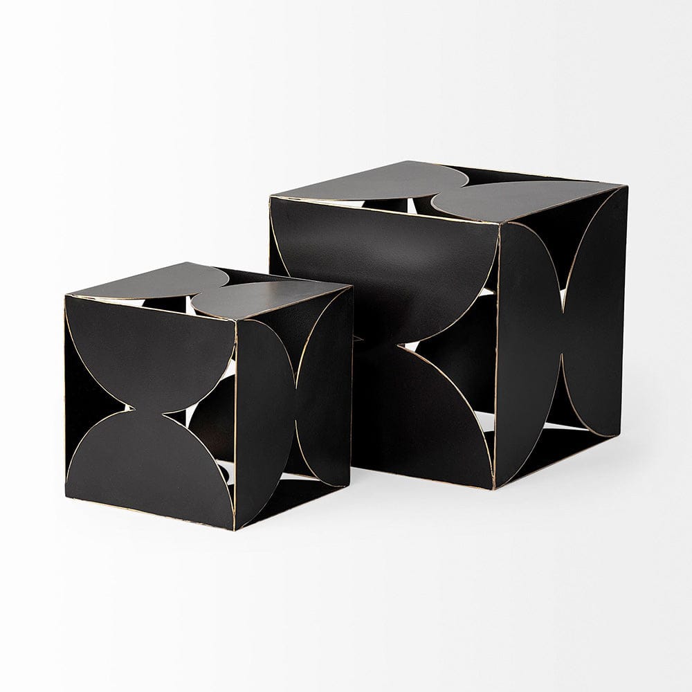 Mercana - Darren Small 6L x 6W Black Metal Decorative Cube - 68802_CLOSEOUT view 3
