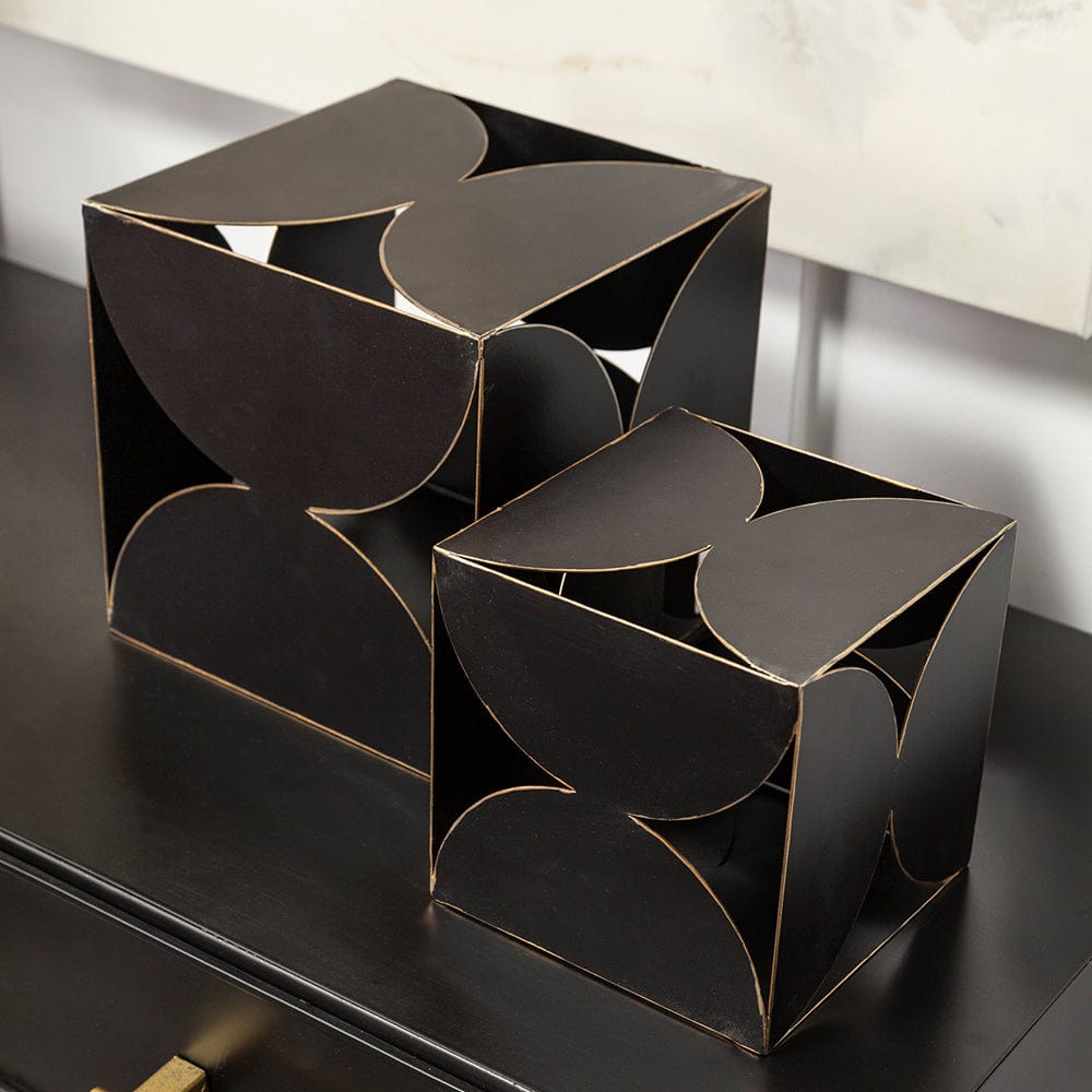 Mercana - Darren Small 6L x 6W Black Metal Decorative Cube - 68802_CLOSEOUT view 5
