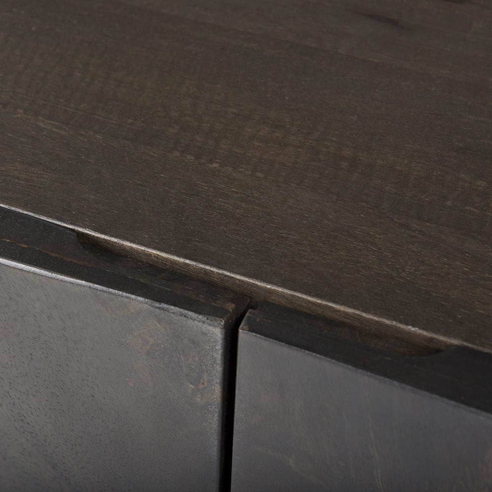 Mercana - Darwin 80x17.5 Brown Solid Wood Gold Metal Base 4 Cabinet Door Sideboard - 68472 view 5