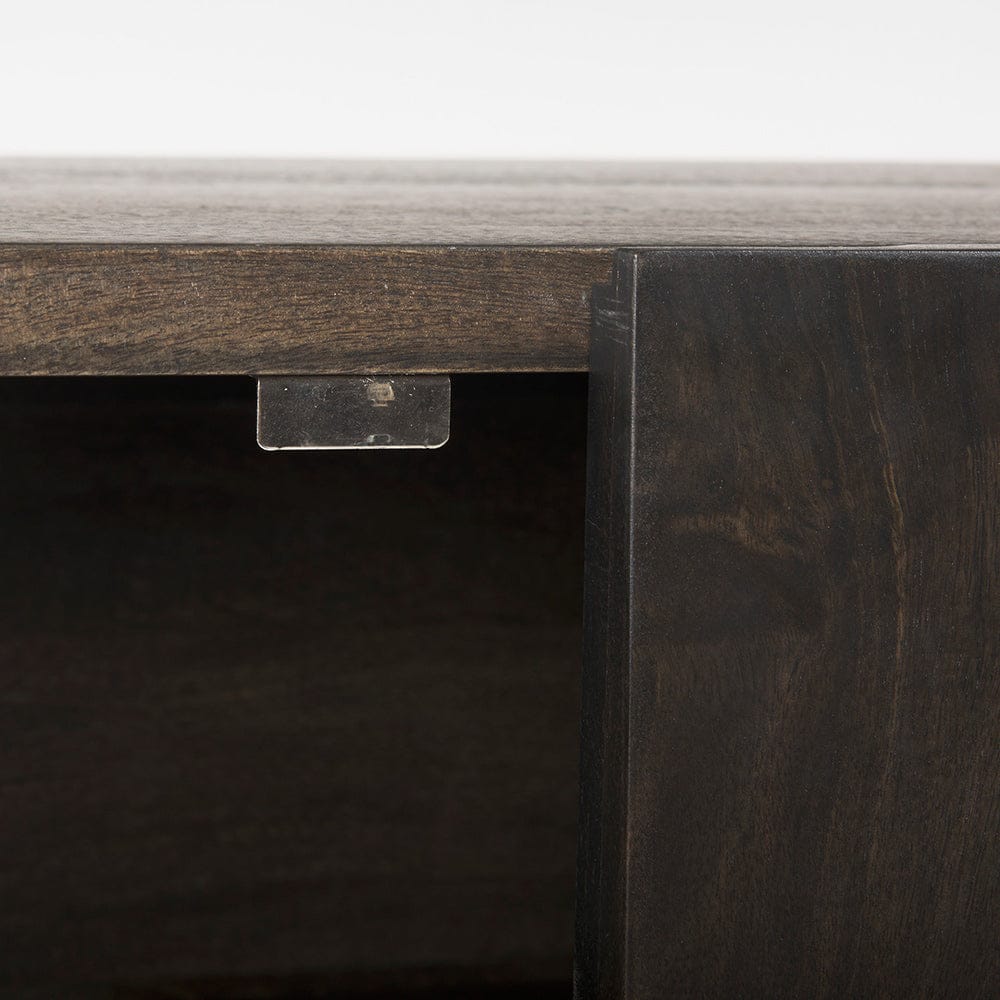 Mercana - Darwin 80x17.5 Brown Solid Wood Gold Metal Base 4 Cabinet Door Sideboard - 68472 view 6