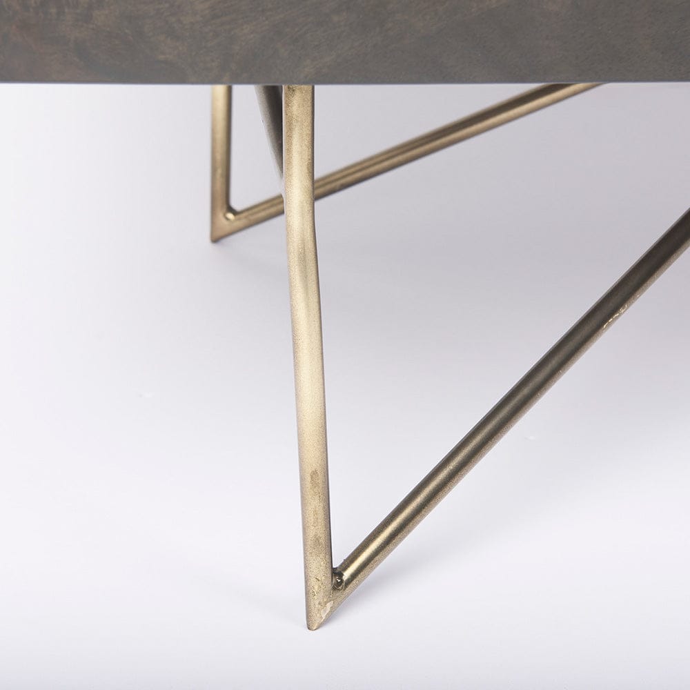 Mercana - Darwin 80x17.5 Brown Solid Wood Gold Metal Base 4 Cabinet Door Sideboard - 68472 view 10