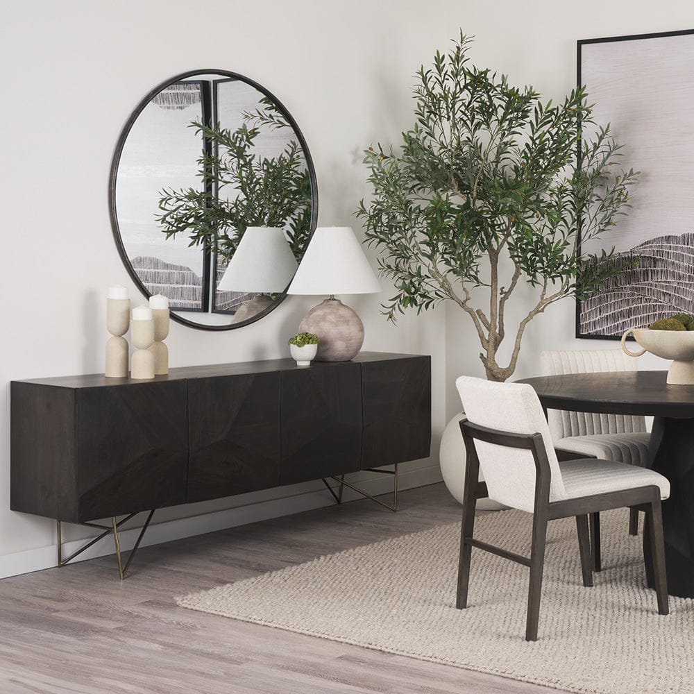 Mercana - Darwin 80x17.5 Brown Solid Wood Gold Metal Base 4 Cabinet Door Sideboard - 68472 view 13