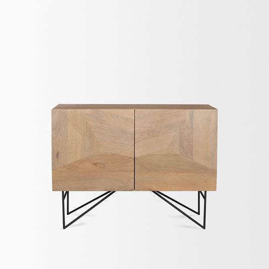 Mercana - Darwin Light Brown Wooden 2 Door w/ 2 Shelves Accent Cabinet - 70682 view 2