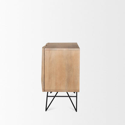 Mercana - Darwin Light Brown Wooden 2 Door w/ 2 Shelves Accent Cabinet - 70682 view 3