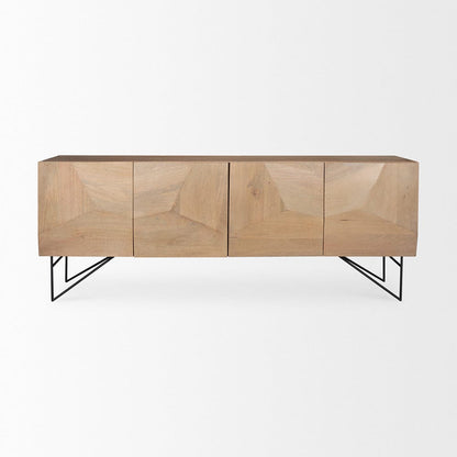 Mercana - Darwin Light Brown Wooden 4 Door w/ 2 Shelves Sideboard - 70683 view 2