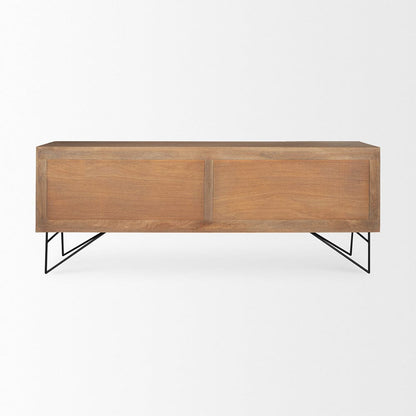 Mercana - Darwin Light Brown Wooden 4 Door w/ 2 Shelves Sideboard - 70683 view 4