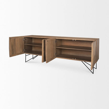 Mercana - Darwin Light Brown Wooden 4 Door w/ 2 Shelves Sideboard - 70683 view 6