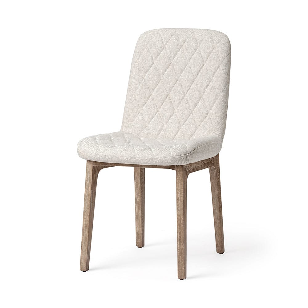 Mercana - David Diamond Tuffed Cream Fabric Wrap Brown Wood Base Dining Chair (Set of 2) - 68317 view 1