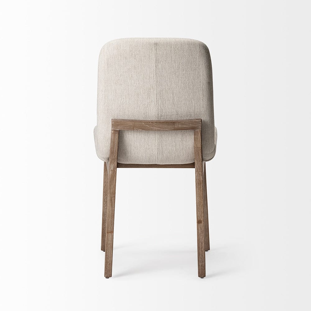 Mercana - David Diamond Tuffed Cream Fabric Wrap Brown Wood Base Dining Chair (Set of 2) - 68317 view 5