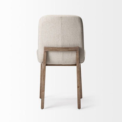 Mercana - David Diamond Tuffed Cream Fabric Wrap Brown Wood Base Dining Chair (Set of 2) - 68317 view 5