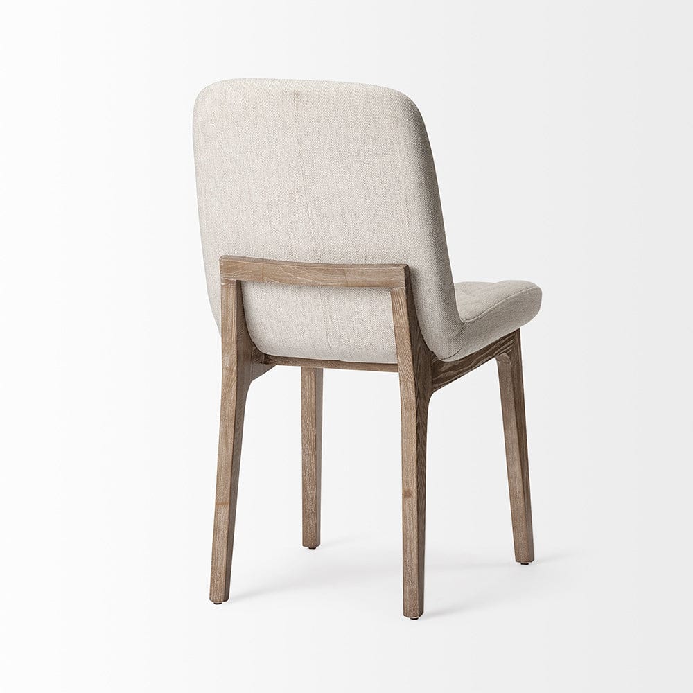 Mercana - David Diamond Tuffed Cream Fabric Wrap Brown Wood Base Dining Chair (Set of 2) - 68317 view 6