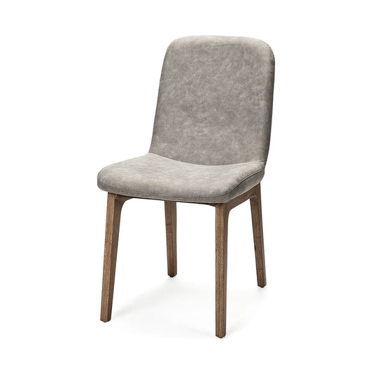 Mercana - David Grey Fabric Wrap Medium Brown Wood Base Dining Chair (Set of 2) - 68318 view 1