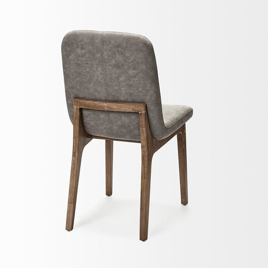 Mercana - David Grey Fabric Wrap Medium Brown Wood Base Dining Chair (Set of 2) - 68318 view 2
