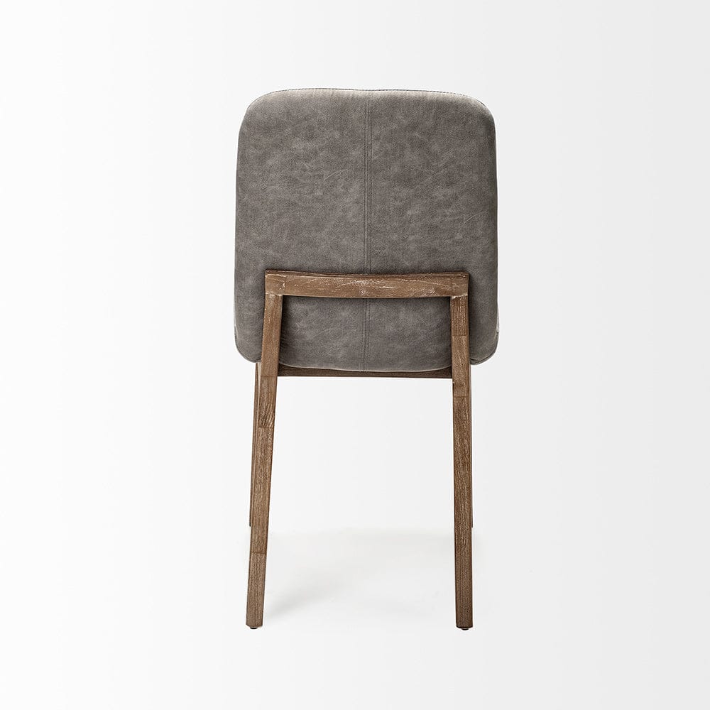 Mercana - David Grey Fabric Wrap Medium Brown Wood Base Dining Chair (Set of 2) - 68318 view 3