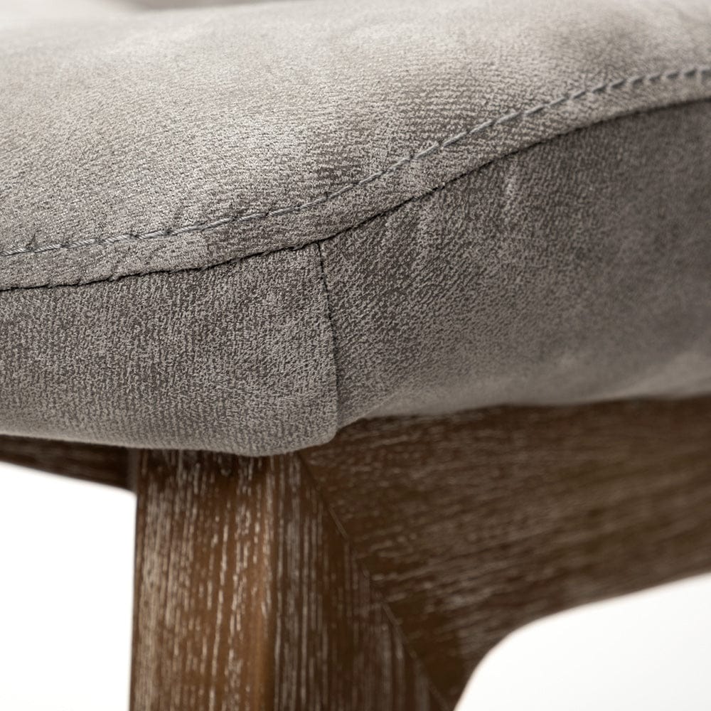 Mercana - David Grey Fabric Wrap Medium Brown Wood Base Dining Chair (Set of 2) - 68318 view 6