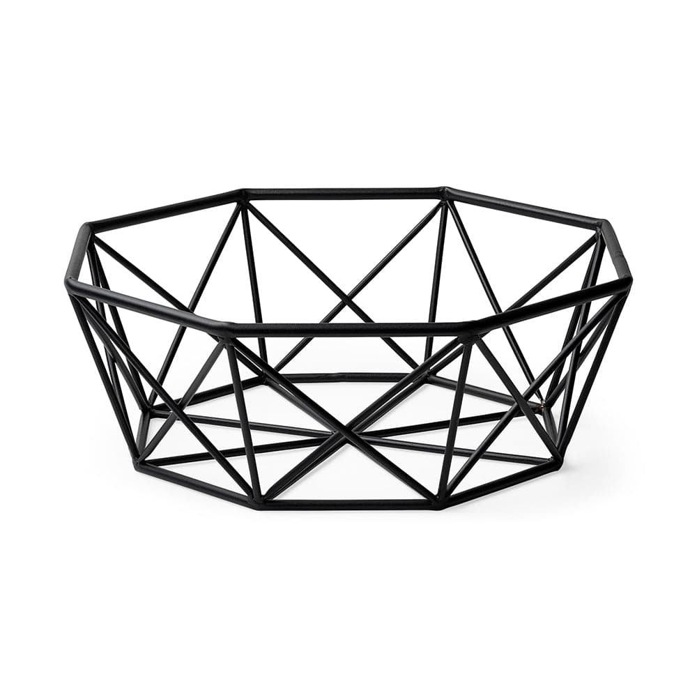 Mercana - Davy 17L x 17W Black Metal Large Hexagonal Bowl - 68799_CLOSEOUT view 1