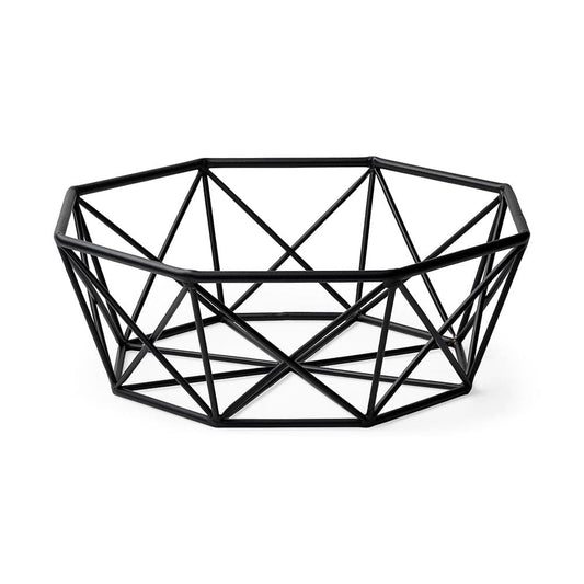 Mercana - Davy 17L x 17W Black Metal Large Hexagonal Bowl - 68799_CLOSEOUT view 1