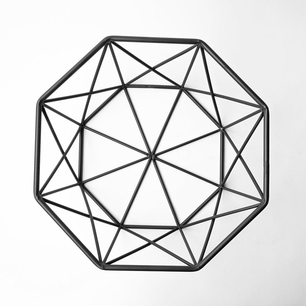 Mercana - Davy 17L x 17W Black Metal Large Hexagonal Bowl - 68799_CLOSEOUT view 4