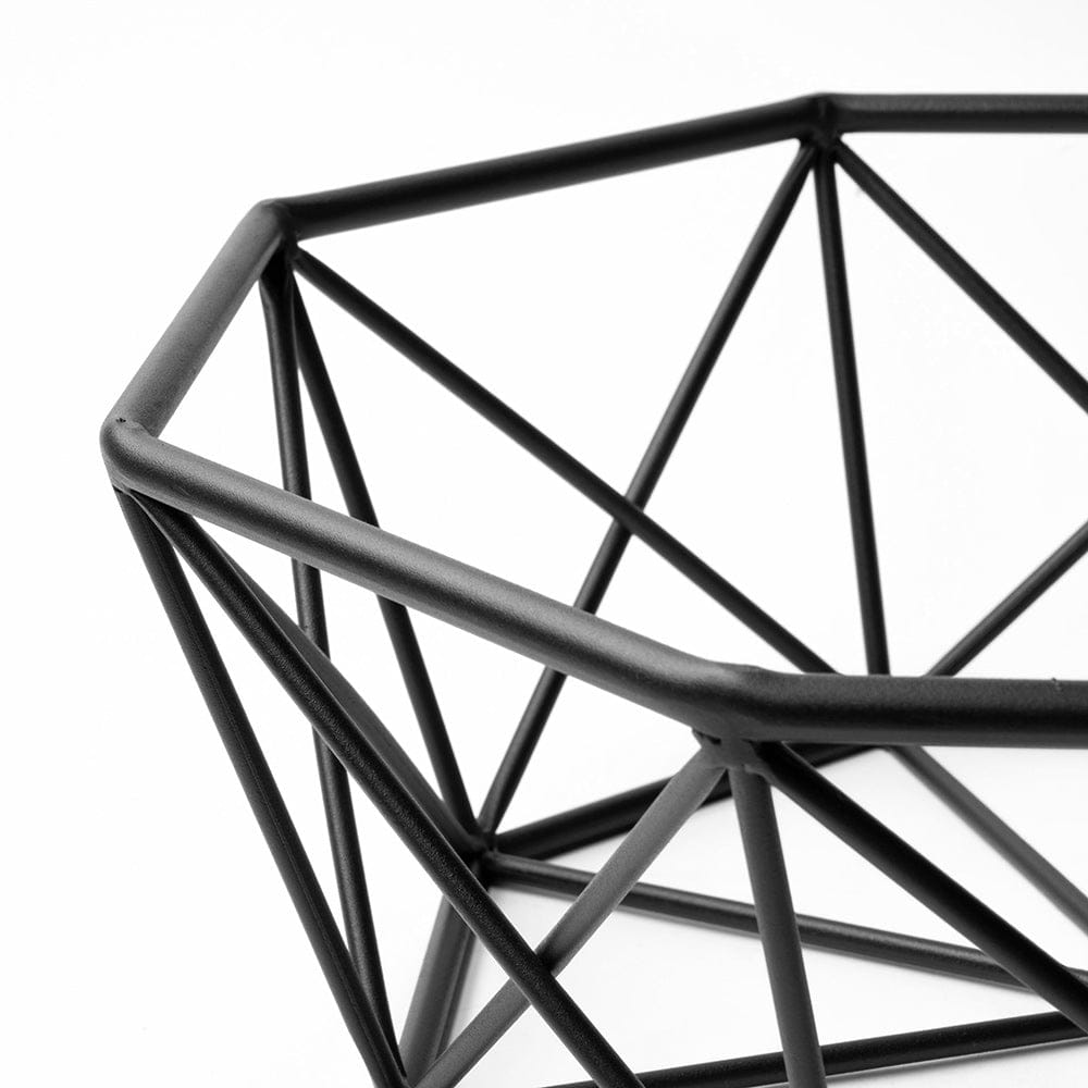 Mercana - Davy 17L x 17W Black Metal Large Hexagonal Bowl - 68799_CLOSEOUT view 5