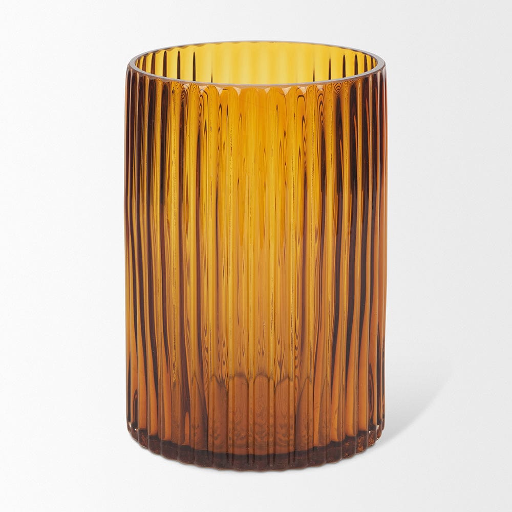 Mercana - Dawn Short Amber Glass Vase - 70362 view 2