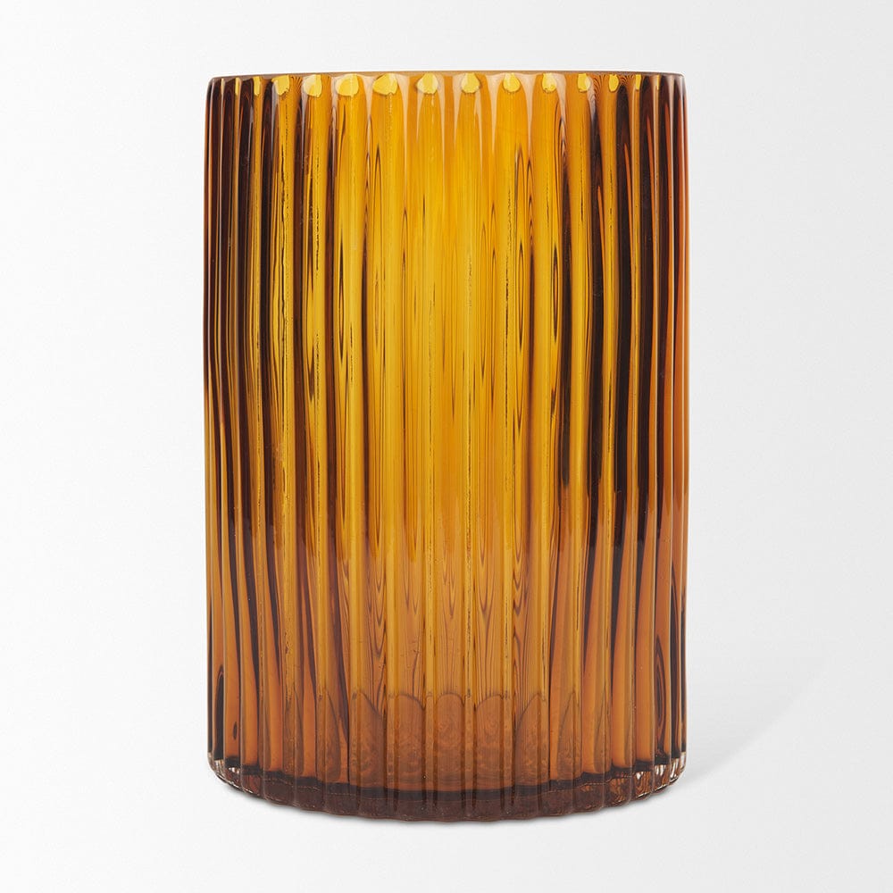 Mercana - Dawn Short Amber Glass Vase - 70362 view 3