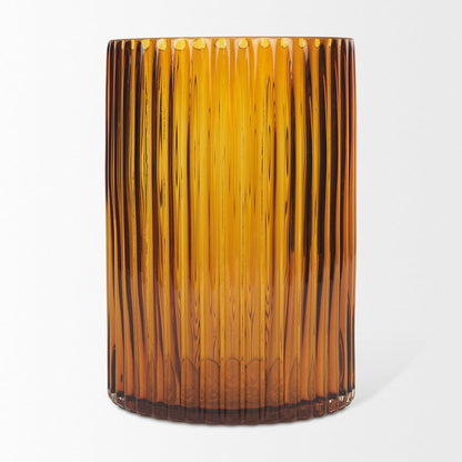 Mercana - Dawn Short Amber Glass Vase - 70362 view 3