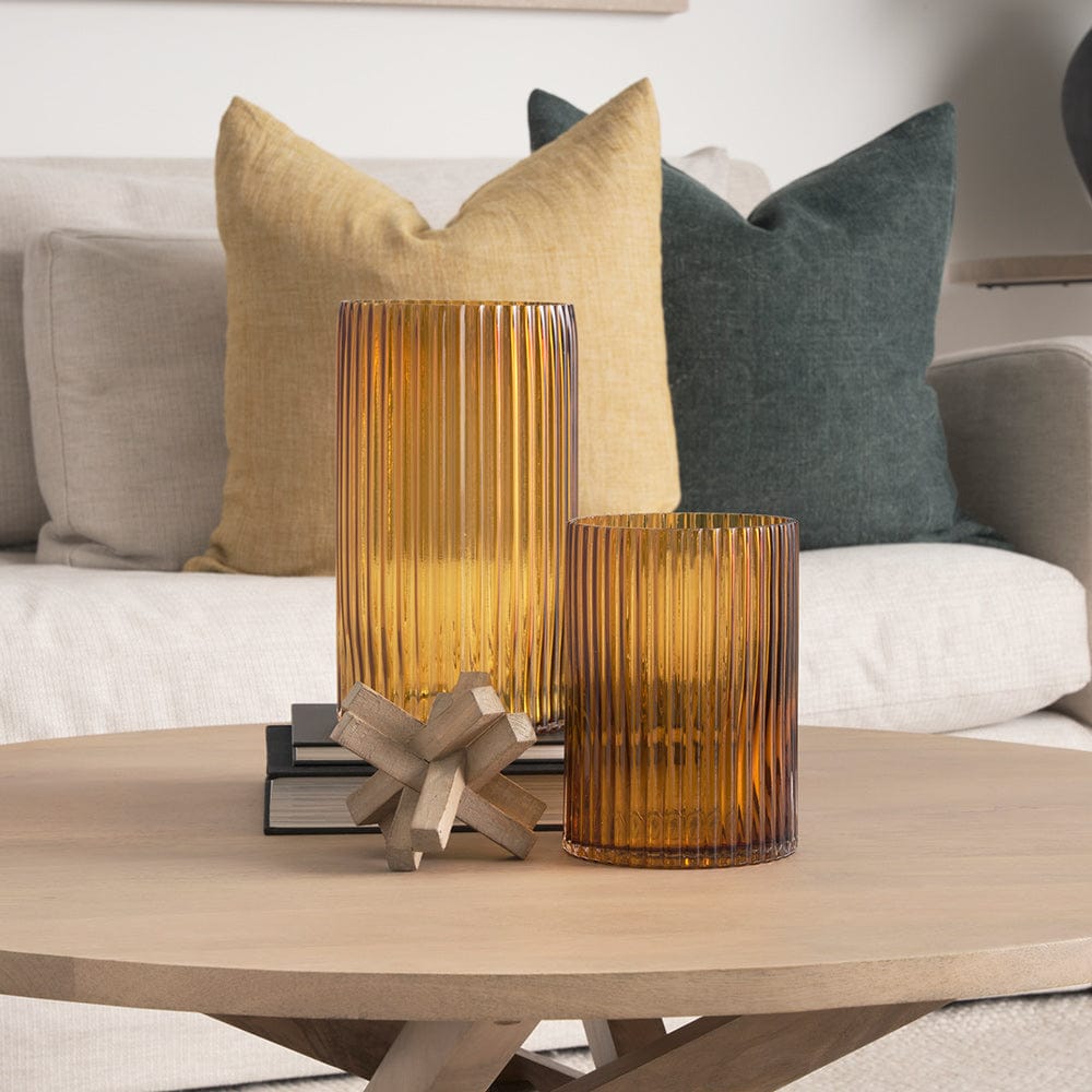 Mercana - Dawn Short Amber Glass Vase - 70362 view 7