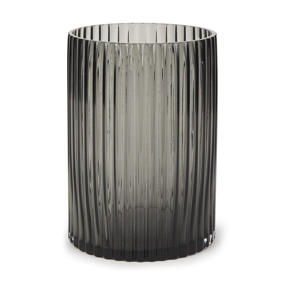 Mercana - Dawn Short Smokey Black Glass Vase - 70360 view 1