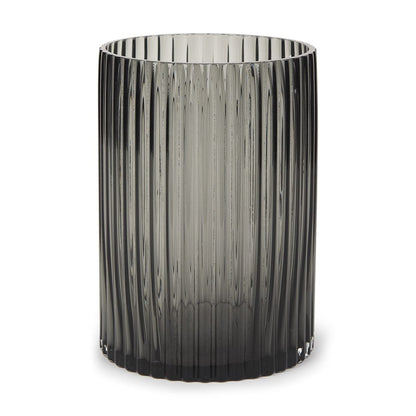 Mercana - Dawn Short Smokey Black Glass Vase - 70360 view 1