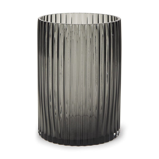 Mercana - Dawn Short Smokey Black Glass Vase - 70360 view 1