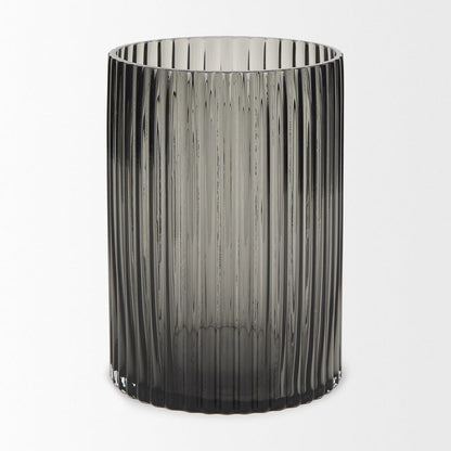 Mercana - Dawn Short Smokey Black Glass Vase - 70360 view 2