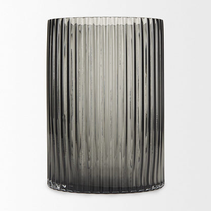 Mercana - Dawn Short Smokey Black Glass Vase - 70360 view 3
