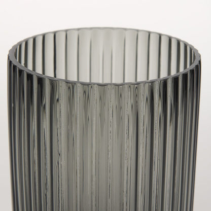 Mercana - Dawn Short Smokey Black Glass Vase - 70360 view 4