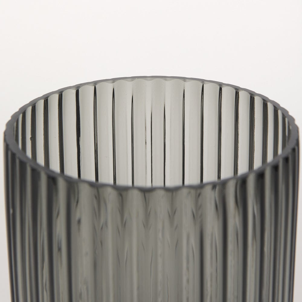 Mercana - Dawn Short Smokey Black Glass Vase - 70360 view 5