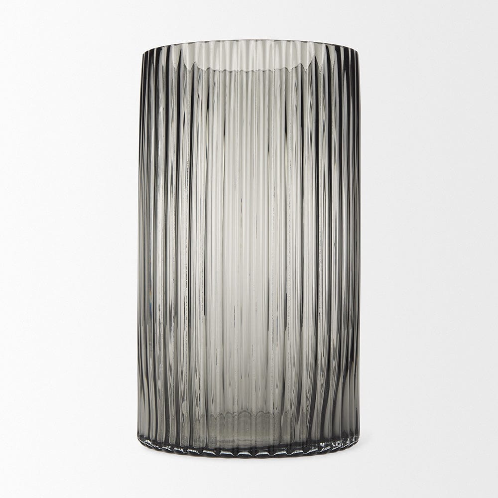 Mercana - Dawn Tall Smokey Black Glass Vase - 70361 view 3