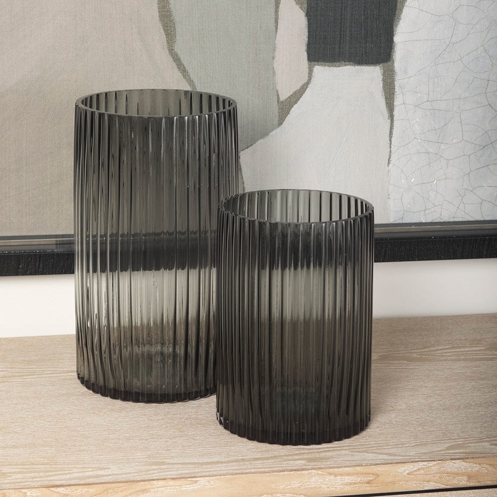 Mercana - Dawn Tall Smokey Black Glass Vase - 70361 view 8