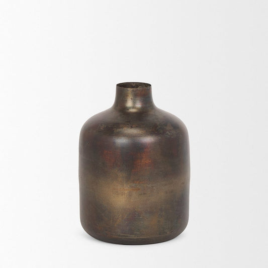 Mercana - Daya Medium Antiqued Gold Metal Vase - 70553 view 2