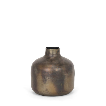 Mercana - Daya Short Antiqued Gold Metal Vase - 70554 view 1
