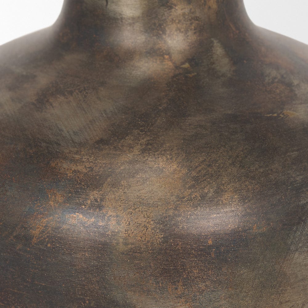 Mercana - Daya Short Antiqued Gold Metal Vase - 70554 view 4