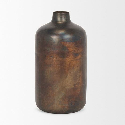 Mercana - Daya Tall Antiqued Gold Metal Vase - 70555 view 2