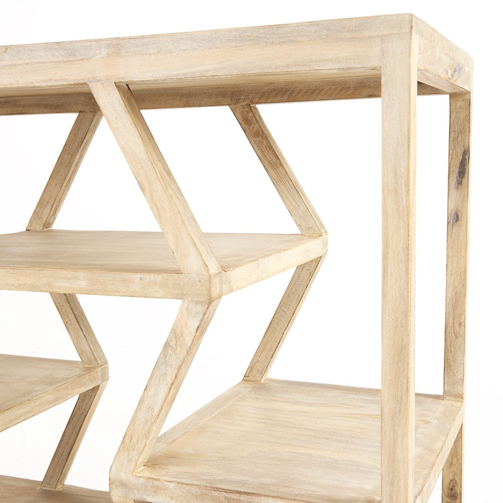Mercana - Dayton II 66L x 16W Natural Wooden Multi-Level Shelf Console Table - 68501_CLOSEOUT view 4