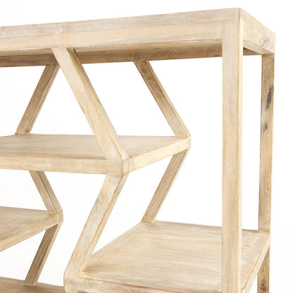 Mercana - Dayton II 66L x 16W Natural Wooden Multi-Level Shelf Console Table - 68501_CLOSEOUT view 4