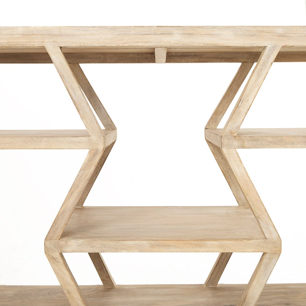 Mercana - Dayton II 66L x 16W Natural Wooden Multi-Level Shelf Console Table - 68501_CLOSEOUT view 5