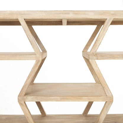 Mercana - Dayton II 66L x 16W Natural Wooden Multi-Level Shelf Console Table - 68501_CLOSEOUT view 5