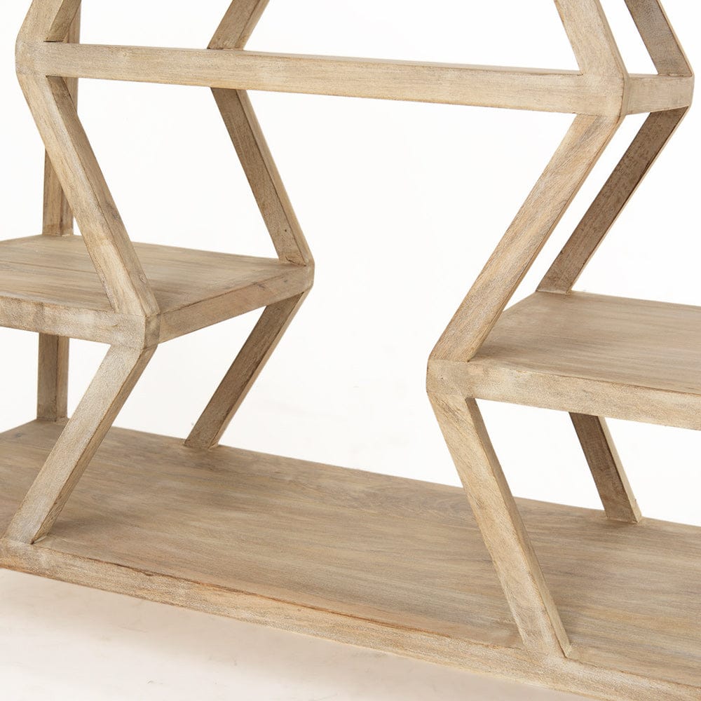 Mercana - Dayton II 66L x 16W Natural Wooden Multi-Level Shelf Console Table - 68501_CLOSEOUT view 6