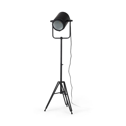 Mercana - Debdou 22L x 22W x 61H Black and White Metal Adjustable Cinema-Style Floor Lamp - 69381 view 1