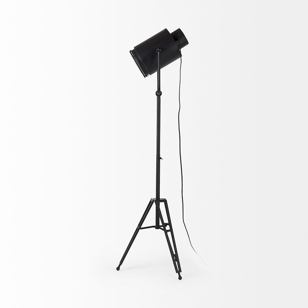 Mercana - Debdou 22L x 22W x 61H Black and White Metal Adjustable Cinema-Style Floor Lamp - 69381 view 2