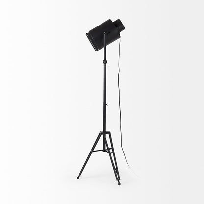 Mercana - Debdou 22L x 22W x 61H Black and White Metal Adjustable Cinema-Style Floor Lamp - 69381 view 2