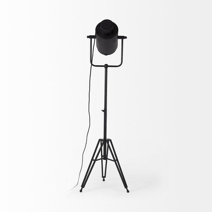 Mercana - Debdou 22L x 22W x 61H Black and White Metal Adjustable Cinema-Style Floor Lamp - 69381 view 3