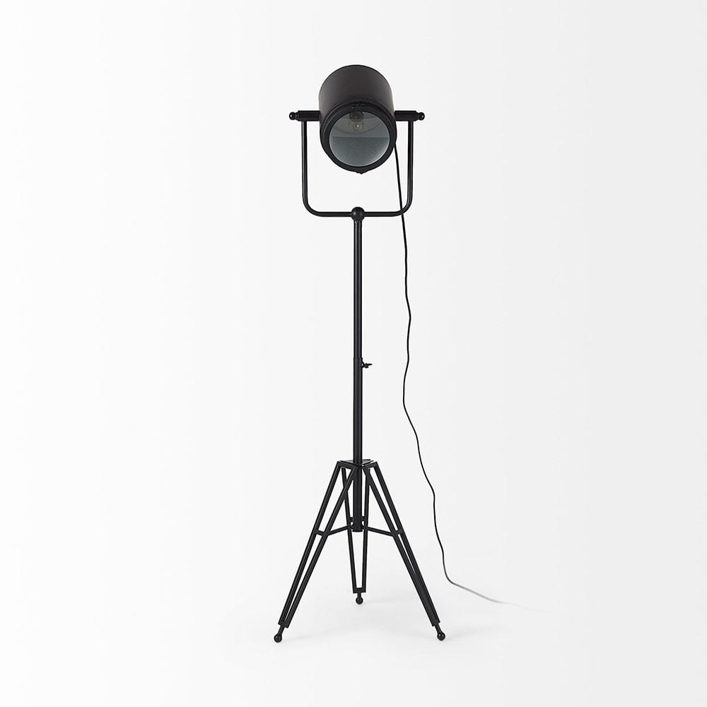 Mercana - Debdou 22L x 22W x 61H Black and White Metal Adjustable Cinema-Style Floor Lamp - 69381 view 10